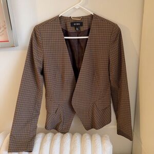 BCBG Tan and Black Checkered Blazer